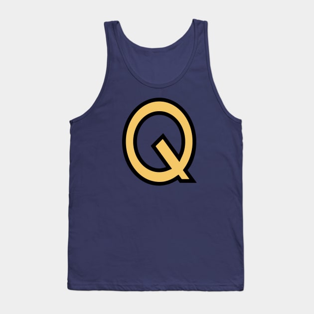 Funky Yellow Letter Q Tank Top by Thespot